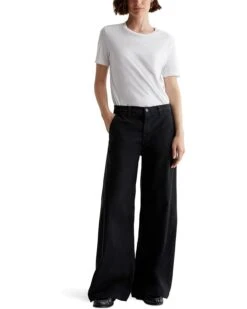 AG Jeans Caden Mid Rise Wide Leg Pants in Sulfur Black -Americanlo Shop 61ayQbWTfWL. AC SR736920