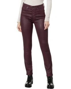 AG Jeans Mari High-Rise Slim Straight in Ltt Lt Pinot Noir | Jeans