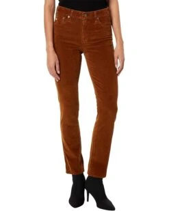 AG Jeans Mari High-Waist Slim Straight Leg Jeans in 1 Year Sulfur Caramel