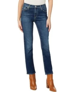 AG Jeans Mari High-Waist Slim Straight Leg Jeans in Queens
