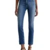AG Jeans Mari Mid Rise Slim Straight Jeans in Oceanside