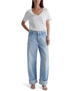AG Jeans Mercer High Rise Cuffed Barrel Jeans in Sunset Blues -Americanlo Shop 71R95 fqUKL. AC SR736920