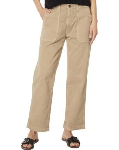 AG Jeans Analeigh High-Rise Straight Crop in Sulfur Desert Taupe | Jeans