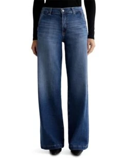 AG Jeans Stella Mid-Rise Wide Leg Palazzo Jeans in Delphi