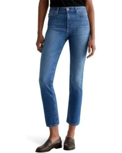 AG Jeans Mari Mid Rise Slim Straight Jeans in Runway