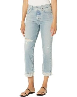 AG Jeans Alexxis Crop High-Rise Vintage Fit in 21 Years Road Trip Destructed | Jeans